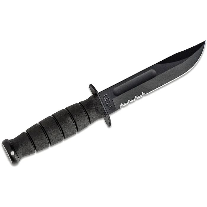 סכין טקטית KA-BAR 1257  חצי משוננת קצרה שחורה